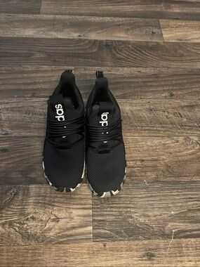 adidas Black Knit Lace-Up Slip-On Sneakers